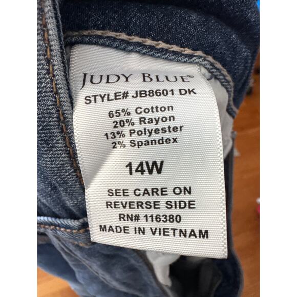 Women's Plus Size Judy Blue High Waist Straight Leg Jeans size 14W Bohemian - Picture 5 of 7